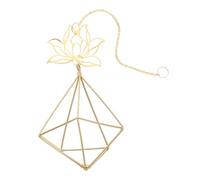 AKOOSY Golden Metal Frame Lotus Flower Crystal Prism Sun Catcher with Hanging Chandelier Pendant for Wedding Party Decoration