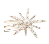 AKOOSY Hair Accessories a Secure Fit Featuring Elegant Women's Wedding a Sunflower Alloy Design with Rhinestones and Pearls, Offering and Versatile Use for Brides at Weddings