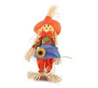 AKOOSY Halloween Decorative Scarecrow Ornament with Stable Base Standing Scarecrow for Indoor and Outdoor Garden Decor Autumn Harvest and Thanksgiving Party Decoration