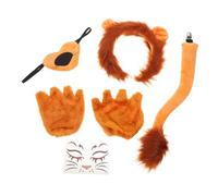 AKOOSY Halloween Lion Cosplay Costume with Realistic Mane Headband Tail Fingerless Gloves for Adults Flexible Animal Dress Up for Jungle Themed Parties and School Plays
