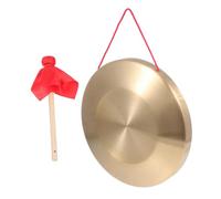 AKOOSY Hand Gong with Hammer Copper Steel Alloy Traditional Percussion Instrument Sturdy Pure Sound Quality Loud Sound for Children Random Style