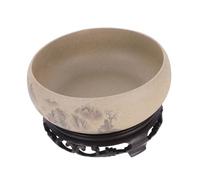 AKOOSY Handmade Ceramic Hydroponic Water Planter Bowl with Base for Water Lily Lotus Succulents and Money Plants Modern Decorative Pot for Indoor Gardening and Aquatic Plant Growth