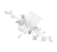 AKOOSY Handmade White Polymer Clay Floral Hair Side Comb with Preserved Flower Look, Comfortable Bridal Hair Comb for Wedding and Everyday Elegance
