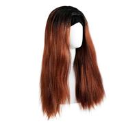 AKOOSY Headband Wig Synthetic Hair for Braiding Ladies Wigs Curly Hair Bundles Middle Parting Long Women Party Wear High Temperature Wire Brown