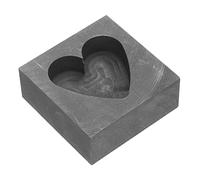 AKOOSY Heart Shape Graphite Mold for Casting Gold Silver Copper Ingot Durable DIY Metal Melting Tool with Thermal Stability for Jewelry and Educational Use