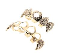 AKOOSY Hip Hop Teeth Grill Hollow Out Copper Rhinestone Vampire Fang Tooth Jewelry Comfortable Fit Durable Caps for Halloween Cosplay Party