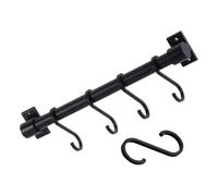AKOOSY Hook Wall Rack Kitchen Rail Pan Hanger Wall Hanging Utensil Holder Utensil Rack Bathroom Kitchen Dish Towel Drying Space Aluminum Black