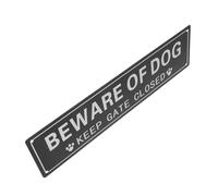 AKOOSY Iron Beware of Dog Warning Sign for Gate Caution Notice Board for Pedestrians Outdoor Garden Safety Decoration for Home and Lawn Fence