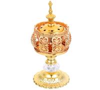 AKOOSY Iron Incense Burner Middle Eastern European Style with Golden Finish Excellent Workmanship Designed to Relax and Purify the Air for Living Room or Yoga Room