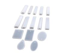 AKOOSY Jewelry Silicone Mold for DIY Crafts Pendant Styles and Column Designs with Horn Studs Sturdy Crystal Kit for Earrings and Necklace Making