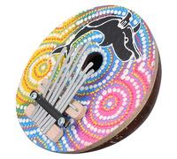 AKOOSY Kalimba Instrument 7-key Mini Thumb Piano with Painted Cocobolo Wood Shell, Portable Finger Piano for Music Beginners and Travel, Random Pattern Design