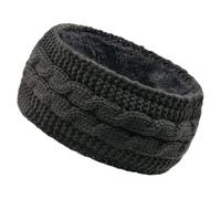 AKOOSY Knitted Winter Headband for Women, Thick Woolen Stretch Ear Warmer, Warm Crochet Headwrap, Chunky Knit Hairband for Cold Weather, Deep Grey