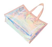 AKOOSY Large Iridescent Holographic Tote Bag for Women with Waterproof Tpu Material, Three-layer Compartments and Inner Pocket, Lightweight Design for Travel and Beach Adventures