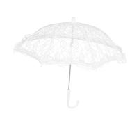 AKOOSY Lightweight Lace Umbrella for Girls with Portable Pp Frame and Elegant White Lace, for Wedding Scene Decor, Cosplay and Masquerade, Charming Bridal Parasol Prop