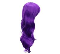 AKOOSY Long Curly Synthetic Cosplay Wig for Women Natural-looking Purple Hairpiece for Party Stage Halloween and Dancing Performance Smooth Touch Comfortable Ventilated Design