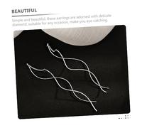 AKOOSY Long Tassel Threader Earrings for Women Wavy Chain Drop Dangle Jewelry Lightweight Silver Ear Dangler for Parties Work Date and Gifts
