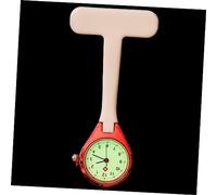 AKOOSY Luminous Nurse Watch with Silicone Case, Practical Lightweight Nursing Pocket Watch for Women Doctors, Red and White for Clinical Use