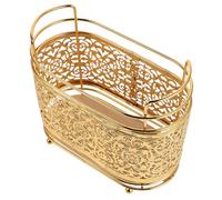 AKOOSY Makeup Brush Holder Desktop Organizer and Pen Holder Metal Elegant Golden Sturdy Stylish Storage Stand for Vanity and Professional Spaces Multi-scene for Bathroom and Bedroom