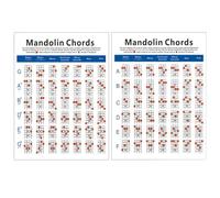 AKOOSY Mandolin Chord Chart Scales Modes Fret Board Chart Lightweight Portable for Beginners and Intermediate Players 22.4 X 16.1 Inches
