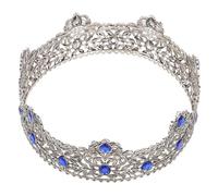 AKOOSY Mens Medieval Crown European Style Gothic Tiara with Sparkling Rhinestones Headpiece for Halloween Party Wedding Birthday Hair Accessory