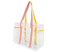 AKOOSY Mesh Beach Tote Bag with Zipper Lightweight Outdoor Shoulder Bag for Women Summer Vacation Handheld Storage for Towels Swimming Gear