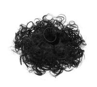 AKOOSY Messy Bun Hairpiece Bun for Women Synthetic Fiber Hair Piece Loose Wave Large Curl with Elastic Drawstring Seamless Blending Natural Black for Weddings and Special Occasions
