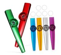 AKOOSY Metal Kazoo Instruments Set and Music Enlightenment 6 Pcs with Exceptional Sound Quality for Kids and Adults for Music Practice and Parties