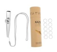 AKOOSY Metal Kazoo with Flute Diaphragms and Neck Strap Musical Instrument for Adults and Portable Lightweight Kazoo for Practice and Performances
