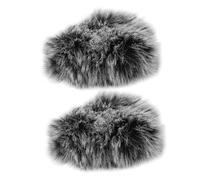 AKOOSY Microphone Protection for Wind Furry Windscreen 2pcs Lapel Cover Reduction with and Noise Recording during Suitable Devices Speeches and Live Broadcasts