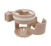 AKOOSY Microphone Stand Drink Holder with 2-in-1 Rotating Swivel Clip, Khaki Music Stand Cup Holder for Band Rehearsal, Stage Performance, and Studio Use