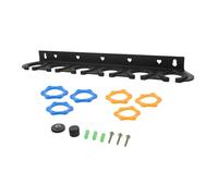 AKOOSY Microphone Wall Mount Bracket with Six-hole Storage, Wired and Wireless Mic Holder for Studio and Home Use, Wall Mounted Microphone Stand Rack for Organized Hanging