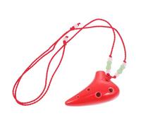 AKOOSY Mini Alto Ocarina Portable Ethnic Instrument for Beginners with Soft Sound and Compact Red Flute for Music Lovers