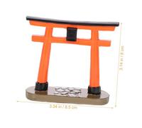 AKOOSY Mini Torii Gate Resin Ornament Japanese Zen Style Craft Micro Landscape Prop for House Decor Bedroom Accessories with Fine Workmanship Lightweight Compact Design