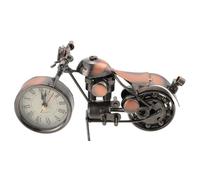 AKOOSY Motorcycle Clock Ornament Bedside Alarm Clock Retro Classic Handmade Iron Shape for Work Desk Decor Company