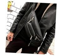 AKOOSY Multi-Functional PU Leather Chest Bag for Women Retro Sling Backpack with Large Capacity Daily Crossbody Shoulder Saddle Bag for Business Travel Biking Beach Black