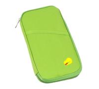 AKOOSY Multifunction Small Travel Document Holder Canvas Passport Wallet Cash Case Green for Business Trips Office Use with Multiple Pockets