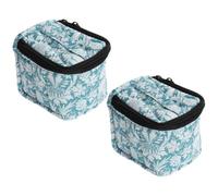 AKOOSY Nail Varnish Organiser Storage Box Dual-Way Zipper Cloth Material with Handle 15ml Blue for 9 Bottles Great Protection and Organizing Nail Polish Kit 2pcs the Go or Gift
