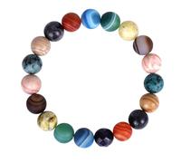 AKOOSY Natural Stone Women Bracelet Eight Planets Solar System Strand Galaxy Universe Beads Wristband for Astronomy Lovers