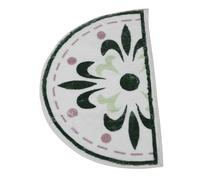AKOOSY Non Slip Round Bath Mat Green Flower Water Absorbent Half Round Bathroom Rug for Toilet Kitchen Sink Floor Quick Drying Antislip Mat for Bathroom Entrance and Shower