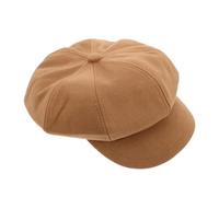 AKOOSY Octagonal Beret Hat for Women Lightweight Japanese Inspired Artistic Cap Face Enhancing Eight Panel Design Soft Vintage Style for Autumn Spring Winter and Ladies Coffee