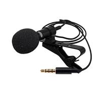 AKOOSY Omnidirectional Clip-on Lapel Microphone with Condenser Technology and Highly Sound-reduced Feature, Black Tpe Material Wired Recording Mic for K Song Recording and Online