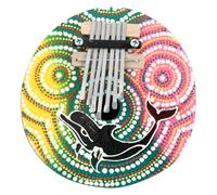 AKOOSY Painted 7-note Coconut Shell Thumb Piano Musical Instrument with Random Color Pattern Ornament for Adults and Kids Home Decor Music Toy Random Style