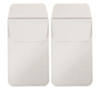 AKOOSY Pen Organizer Pouch for Nurses and Doctors 2Pcs White PU Leather Pen Sleeves, Portable Multifunctional Pocket Protectors for Medical Staff Daily Use