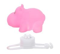 AKOOSY Pink Animal Hippopotamus Lamp, Bike Handlebar | Colorful Glowing, No Sound Operation, Pe and Silicone Parts, Button Battery, Easy Install