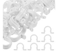 AKOOSY Plastic Hose clamp 60pcs White 20mm mounting Brackets Practical use for Stainless Steel Pipes