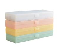 AKOOSY Plastic Pen Case Pen Storage Case for Students and Office Workers Assorted Colour Translucent Frosted Design with Snap Closure for Organizing Stationery at School Or Office
