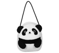 AKOOSY Plush Panda Shoulder Bag Cute Cartoon Animal Handbag with Zipper Spacious Interior Versatile Carrying for Women Travel Holiday Everyday Essentials