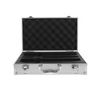 AKOOSY Portable Aluminum Microphone Carrying Case with Handle for 2 Wireless Microphones and Accessories, Protective Metal Storage Box for Live Sound and Stage Use