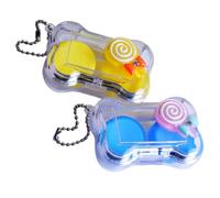 AKOOSY Portable Contact Lens Case 2 Sets Plastic Storage Holder with Easy to Identify Right and Left Sides and Leak Prevention for Travel and Home Use Random Color