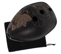AKOOSY Portable Pear Shaped Ocarina with Sound Smooth Polished Surface Mini Music Instrument for Beginners Traditional Folk Gift in Random Black Brown Pattern Random Color